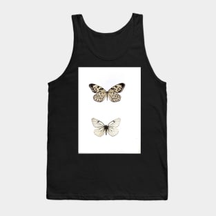 white butterfly butterflies natural history specimen poster print black white graphic Tank Top